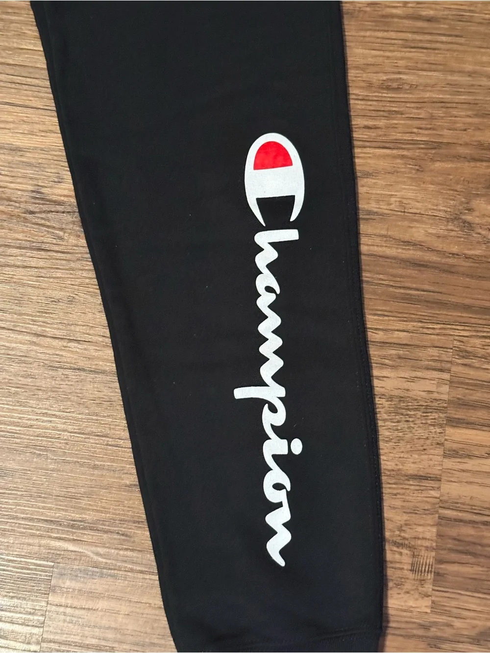Champion Men’s Black Joggers with White Logo Script on Left Leg in Size XS - NWT